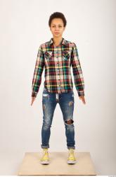 Woman Casual Shirt Jeans Studio photo references